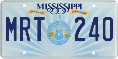 MS license plate MRT240