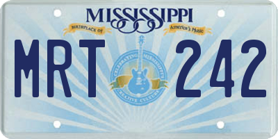 MS license plate MRT242