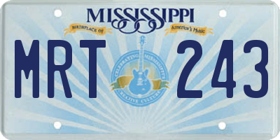 MS license plate MRT243