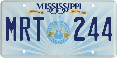 MS license plate MRT244