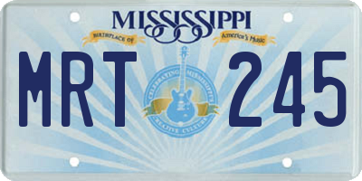 MS license plate MRT245