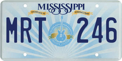 MS license plate MRT246
