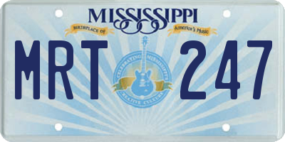 MS license plate MRT247