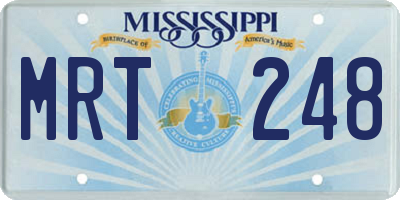 MS license plate MRT248