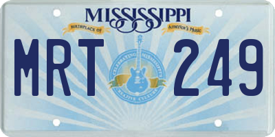 MS license plate MRT249