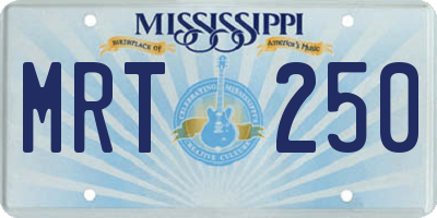 MS license plate MRT250