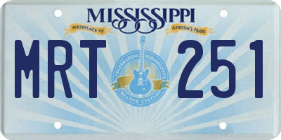 MS license plate MRT251