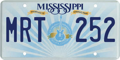 MS license plate MRT252