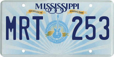 MS license plate MRT253