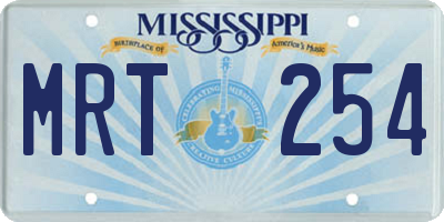 MS license plate MRT254