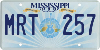 MS license plate MRT257