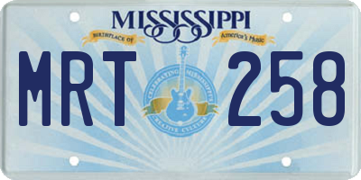 MS license plate MRT258