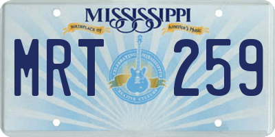 MS license plate MRT259