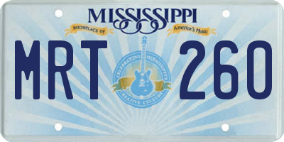 MS license plate MRT260