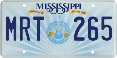 MS license plate MRT265