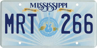 MS license plate MRT266