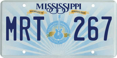MS license plate MRT267