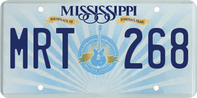 MS license plate MRT268