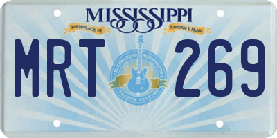 MS license plate MRT269