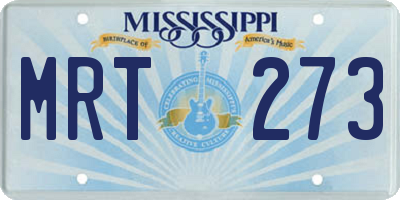 MS license plate MRT273