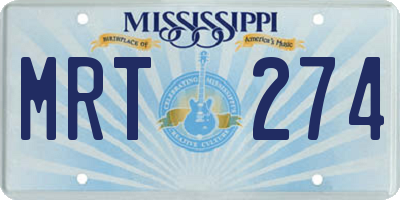MS license plate MRT274