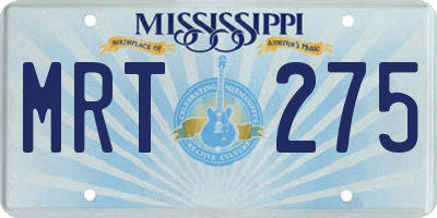 MS license plate MRT275