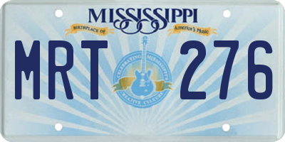 MS license plate MRT276