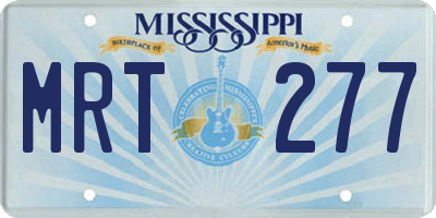 MS license plate MRT277