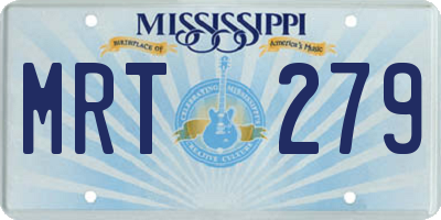 MS license plate MRT279