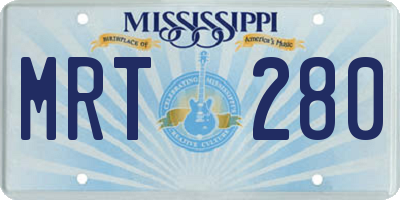 MS license plate MRT280