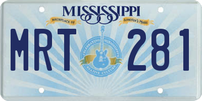 MS license plate MRT281