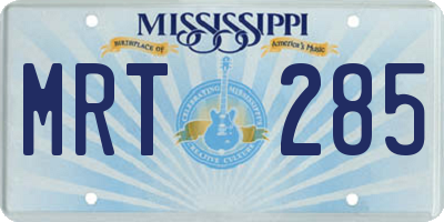 MS license plate MRT285