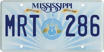 MS license plate MRT286