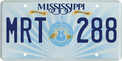 MS license plate MRT288
