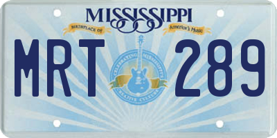 MS license plate MRT289
