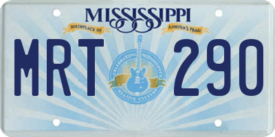 MS license plate MRT290