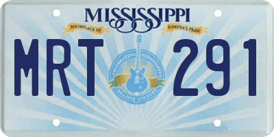 MS license plate MRT291