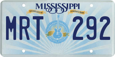 MS license plate MRT292