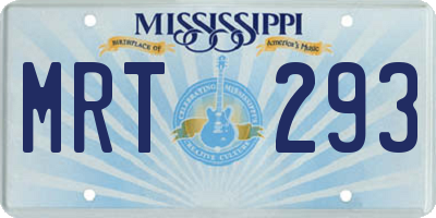 MS license plate MRT293