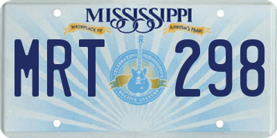 MS license plate MRT298