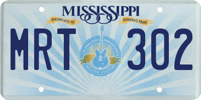 MS license plate MRT302