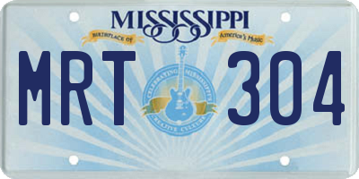 MS license plate MRT304