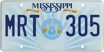 MS license plate MRT305