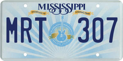 MS license plate MRT307