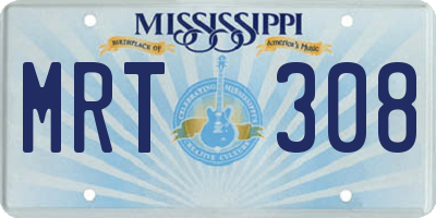 MS license plate MRT308