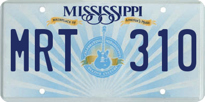 MS license plate MRT310