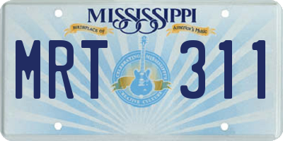 MS license plate MRT311