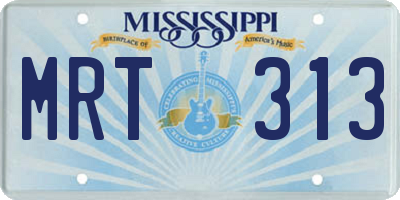 MS license plate MRT313