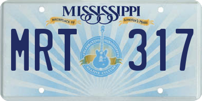 MS license plate MRT317