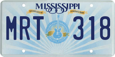MS license plate MRT318